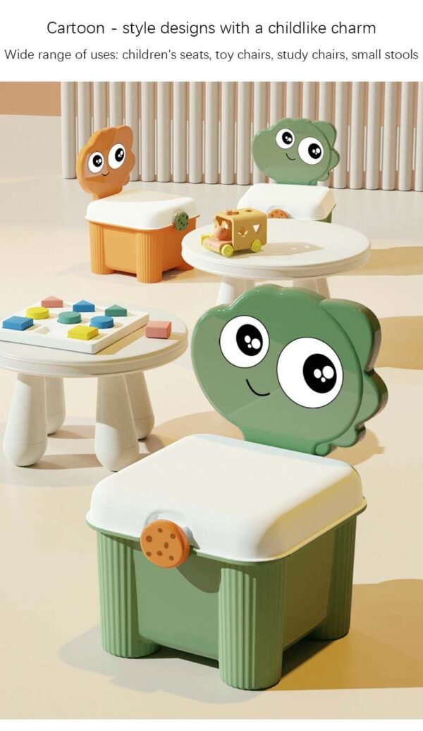 Charming Cartoon - Themed Kids' Storage Stool: Fun and Functional for Your Child's Space! - Image 3