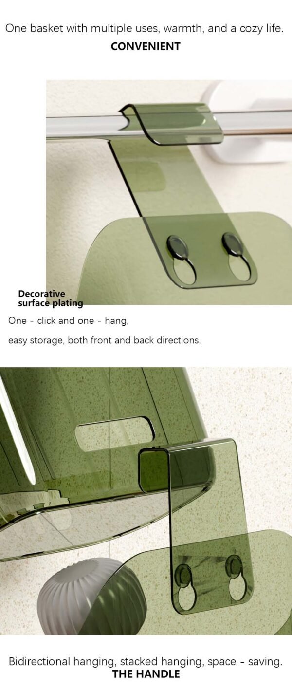 Multi - functional Transparent PET Hanging Baskets: Maximize Space and Organize with Ease! - Image 4