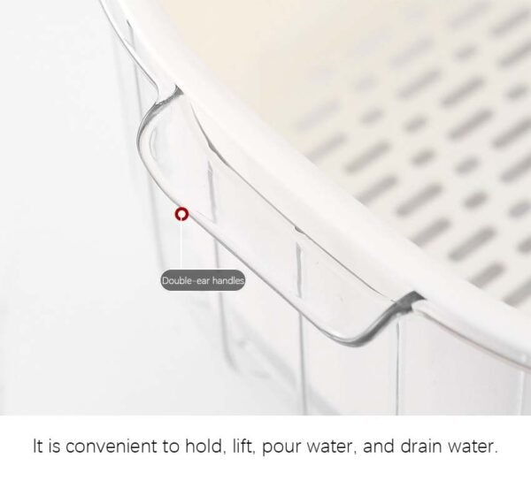 Exquisite Double - Layered Square Fruit and Vegetable Draining Basket - Linglong Shuangyun - Image 4